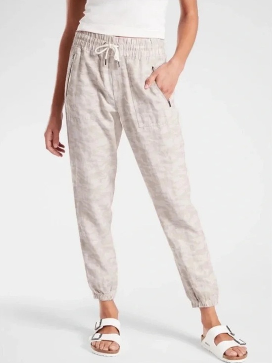 Athleta Pants - Athleta Cabo Tide Linen Jogger 100% Linen Size 6 NWT New